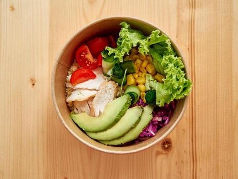 Fresh colorful salad bowl with healthy vegetables